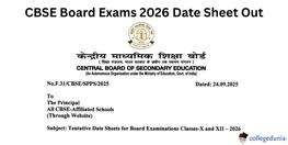 CBSE Board Exams 2026 Date Sheet Out